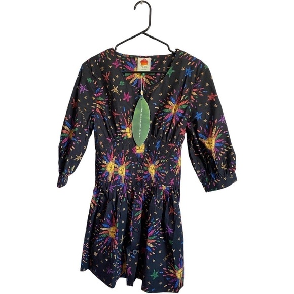 NWT Farm Rio Rainbow Suns Organic Cotton Mini Dress - Picture 2 of 10